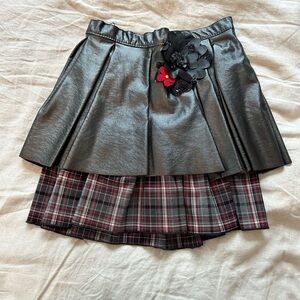 NWT Chasing Fireflies Black and Red Plaid Skirt